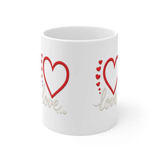 LOVE White Ceramic Mug, 11oz