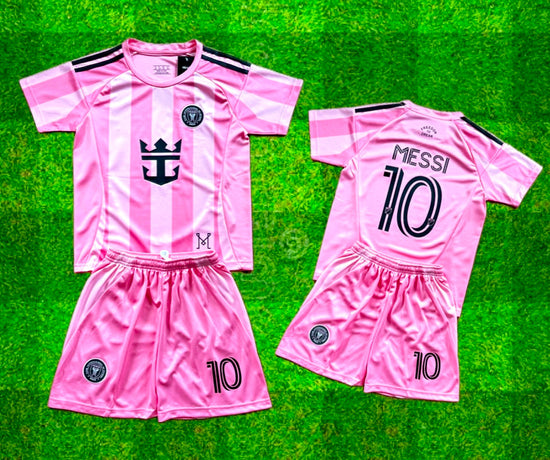 New Pink Lionel Messi Home Kids Soccer Jersey Pink Set of 2 | Toddler & Youth
