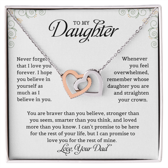 To My Daughter | Interlocking Hearts necklace